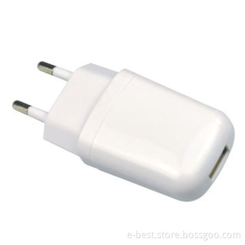 Mini USB Wall Charger with 2A Output, Suitable for iPhone/iPad, Measures 85 x 37 x 23mm